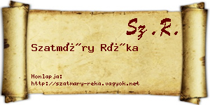 Szatmáry Réka névjegykártya