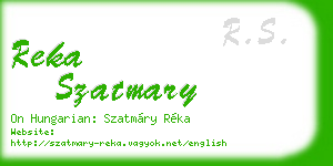 reka szatmary business card